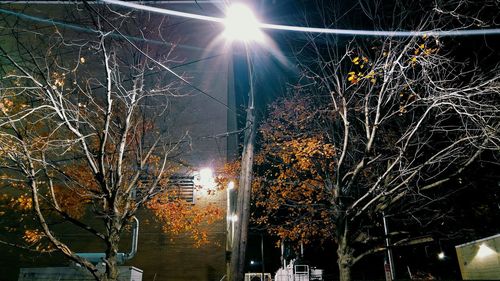 Illuminated street light at night