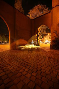 Illuminated built structure at night