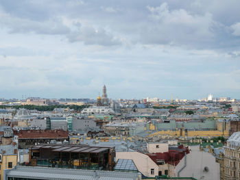 Saint petersburg aerial view from colonnade of st. isaac's cathedral in summer day, russia