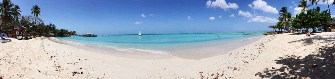 Panoramic view of beach against sky