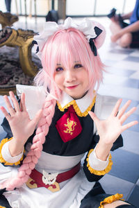 Portrait of happy girl smiling