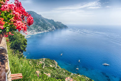 High angle view of sea against sky