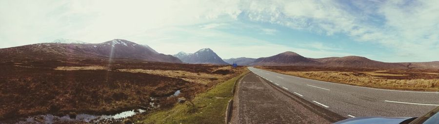 Country road passing through mountains