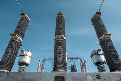 Electrical substation outside in winter