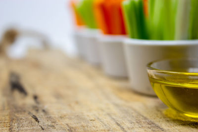 Close-up of tea in glass on table