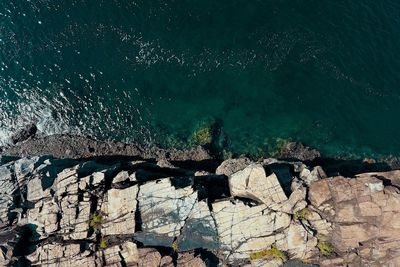 Close-up high angle view of sea