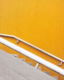 High angle view of yellow wall