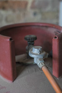 Close-up of knob on equipment