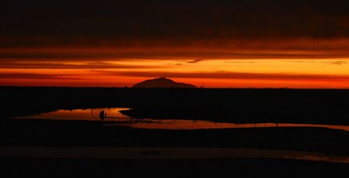 Scenic view of sea at sunset