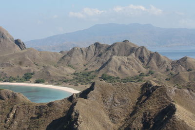 Panoramic view of landscape and mountains against sky