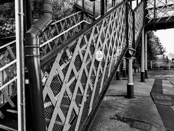 Staircase of building in city