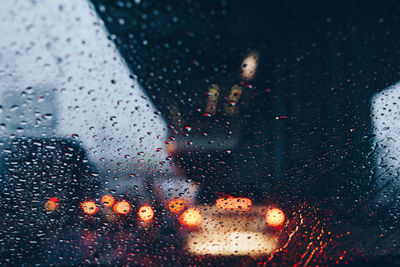 Raindrops on car window