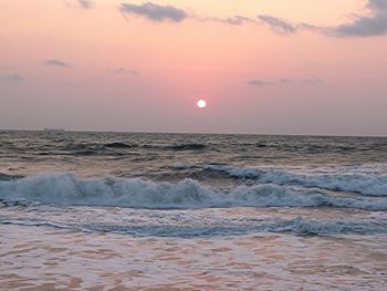 Scenic view of sea at sunset