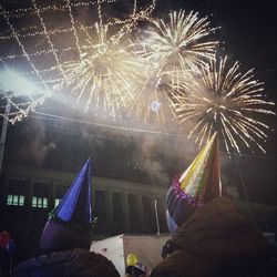 Low angle view of firework display