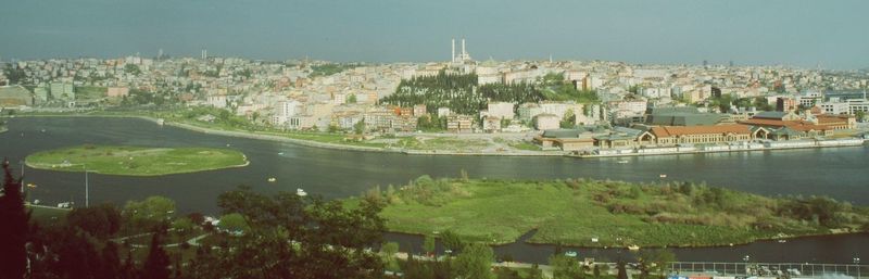 View of residential buildings in town