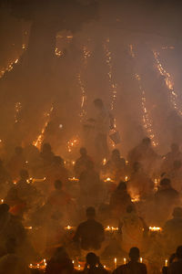 Low angle view of crowd at music concert