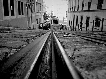 Surface level of railroad tracks