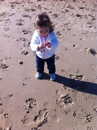 Full length of boy on beach