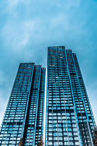 Low angle view of modern building against sky