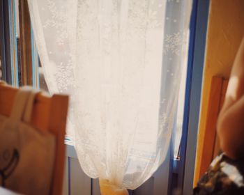 Close-up of white curtain