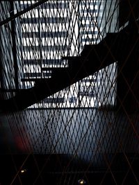 Low angle view of skylight in building