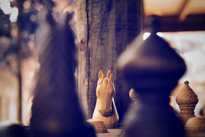 Close-up of chess pieces