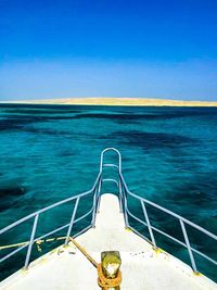 Cropped image of boat in sea