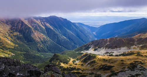 Scenic view of mountains against sky