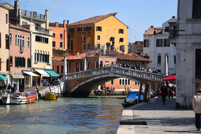 Bridge over canal in city