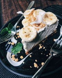 High angle view of sweet food in plate