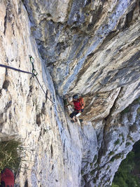 People on rock formation