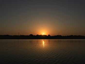View of sunset over water