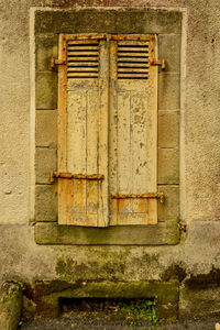 Close-up of window on wall