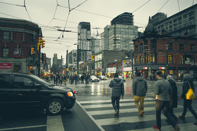 City street with buildings in background