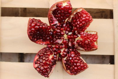 Close-up of strawberries on table