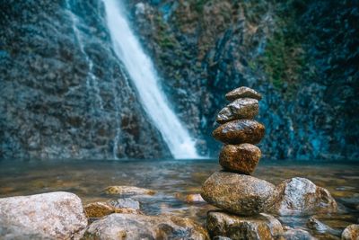 Scenic view of waterfall