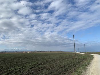Scenic view of field against sky