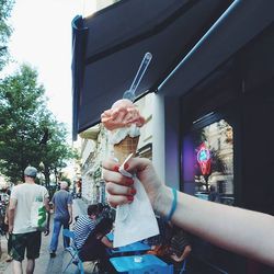 Group of people holding ice cream