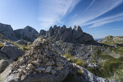 Scenic view of rocky mountains against sky