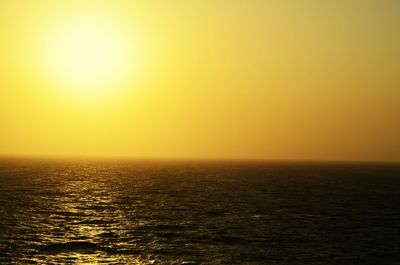 Scenic view of sea at sunset