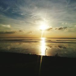 Scenic view of sea at sunset