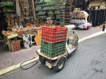 Stack of traffic on road in city