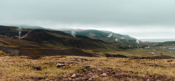 Scenic view of mountains against sky