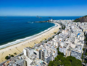 High angle view of beach against sky