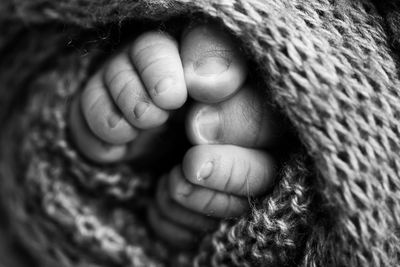 Close-up of woman with hands