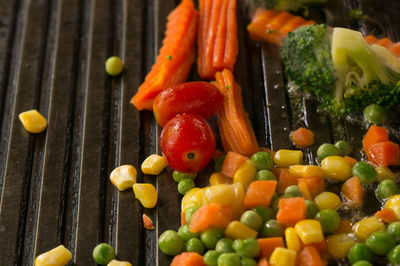 High angle view of food