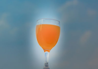 Close-up of beer glass