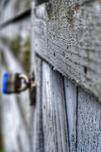 Close-up of metal door