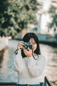 Woman photographing