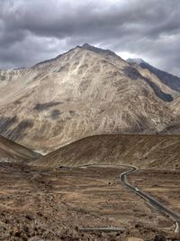 Scenic view of arid landscape against sky